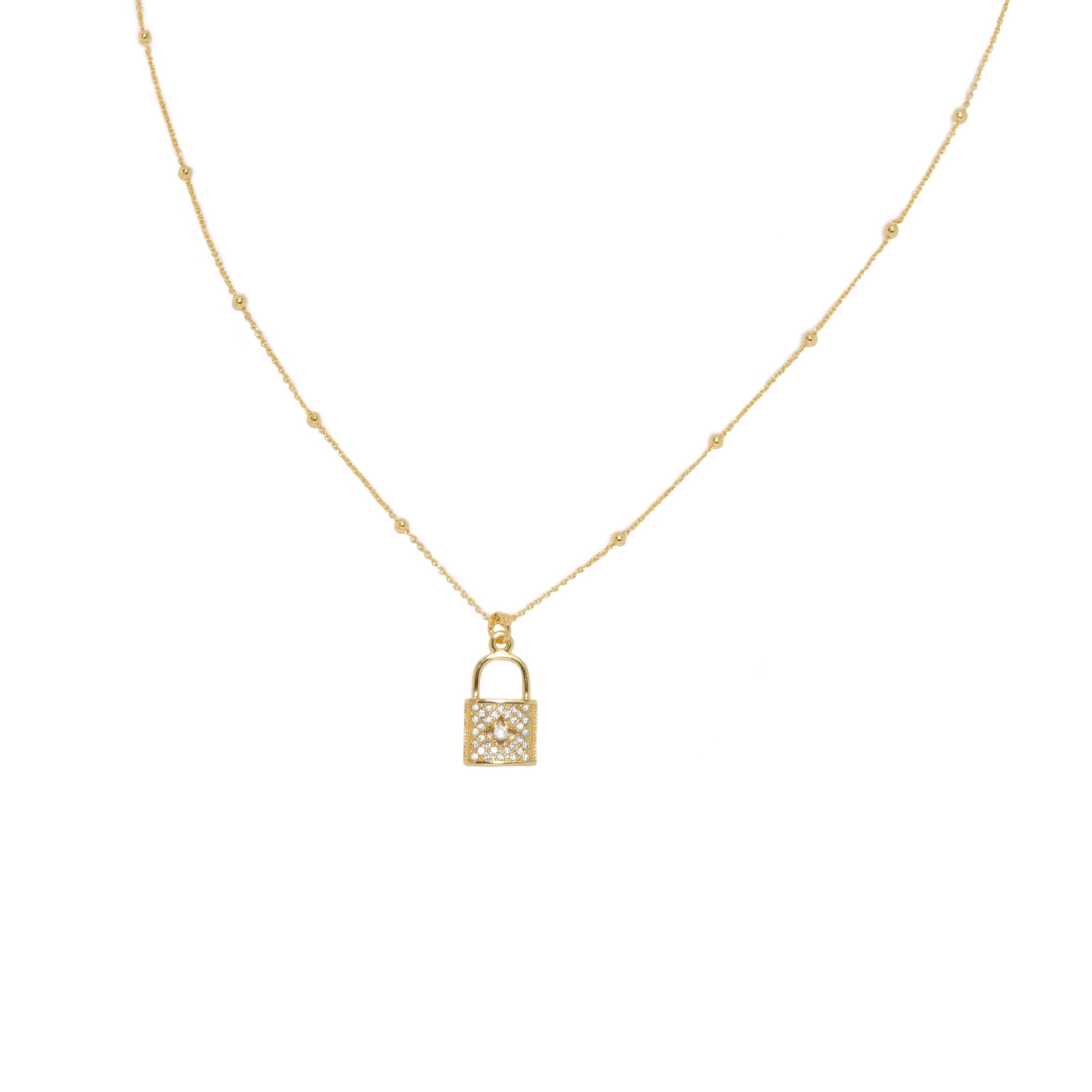 Gold Lock Necklaces